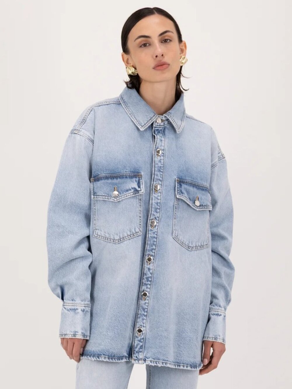 Tuckernuck Denim blue jean jacket; size M; color: light blue